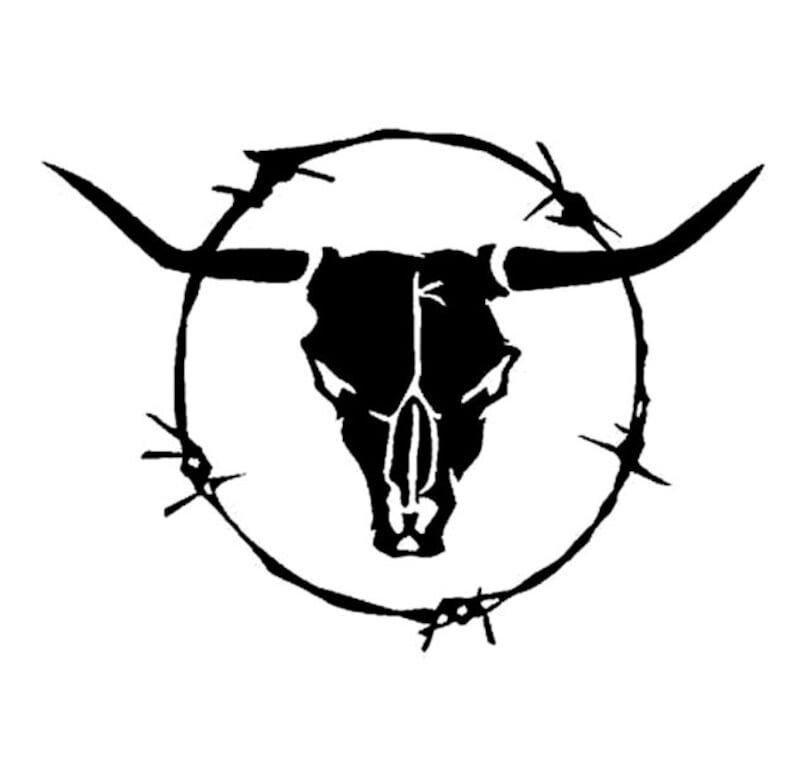 Cow skull embroidery design